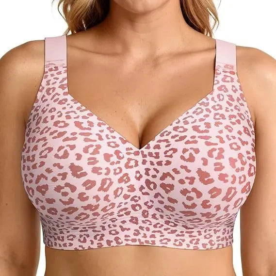 Leopard Print Seamless Push Up Bra