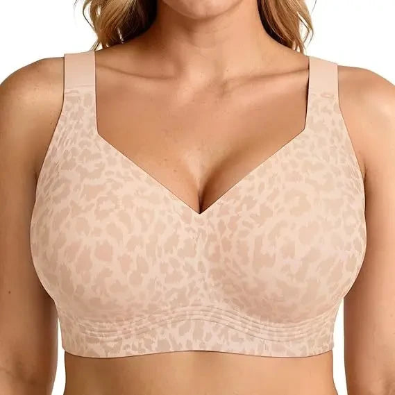 Leopard Print Seamless Push Up Bra
