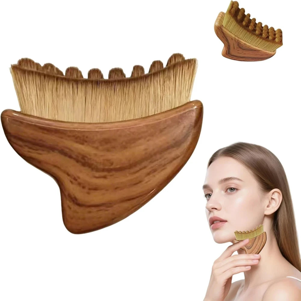 Ergonomic Wooden Facial Contour Brush